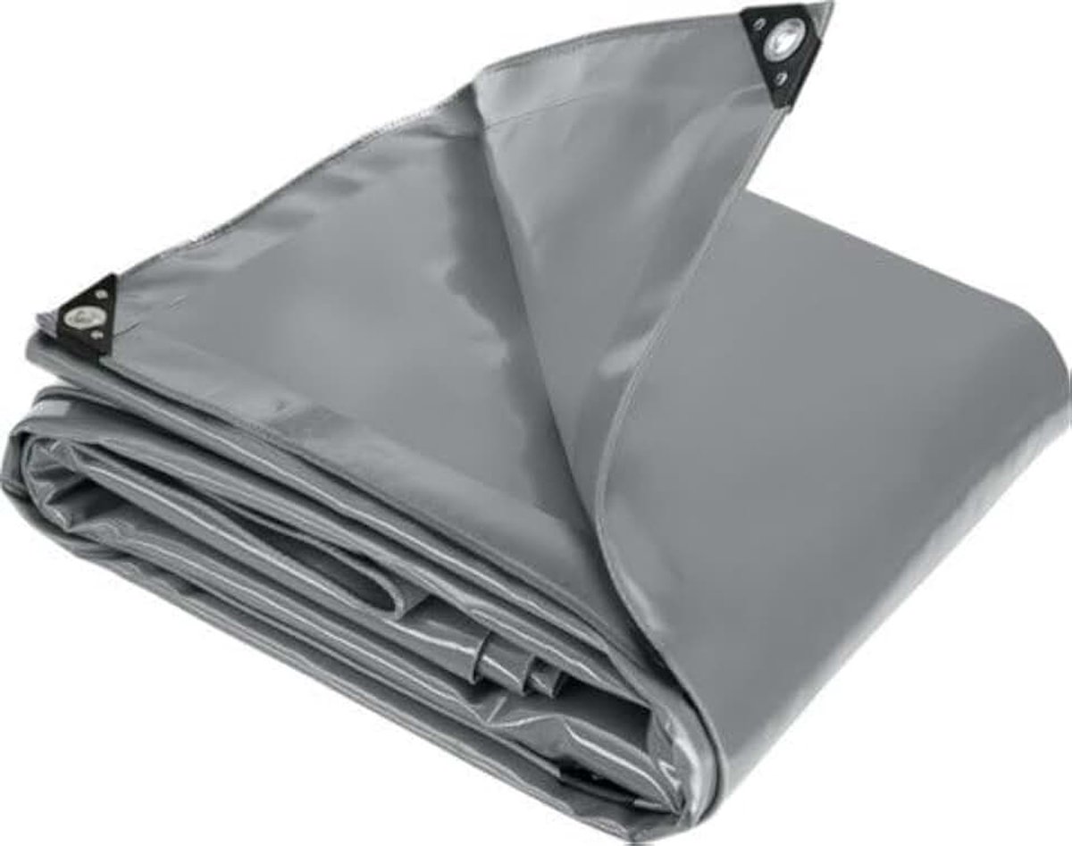 Cover Afdekzeil 2×7 m – 650 g/m² Extra Zwaar PVC Dekzeil – Waterdicht Afdekzeil met Ogen – Sterk Zeil voor Aanhanger, Bouw, Tuin, Opslag en Transport