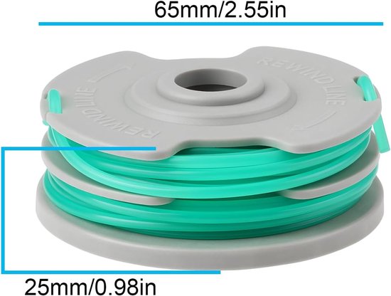 2 stuks grasmaaier grastrimmer spoel & lijn FLY061 compatibel met Contour 600HD 580E (CTE27) — afbeelding 4