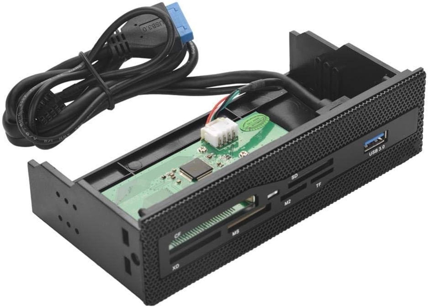 Multi-functionele interne kaartlezer van 5.25 inch voor PC met USB 3.0, ondersteunt M2, SD, MS en TF kaarten tot 64G