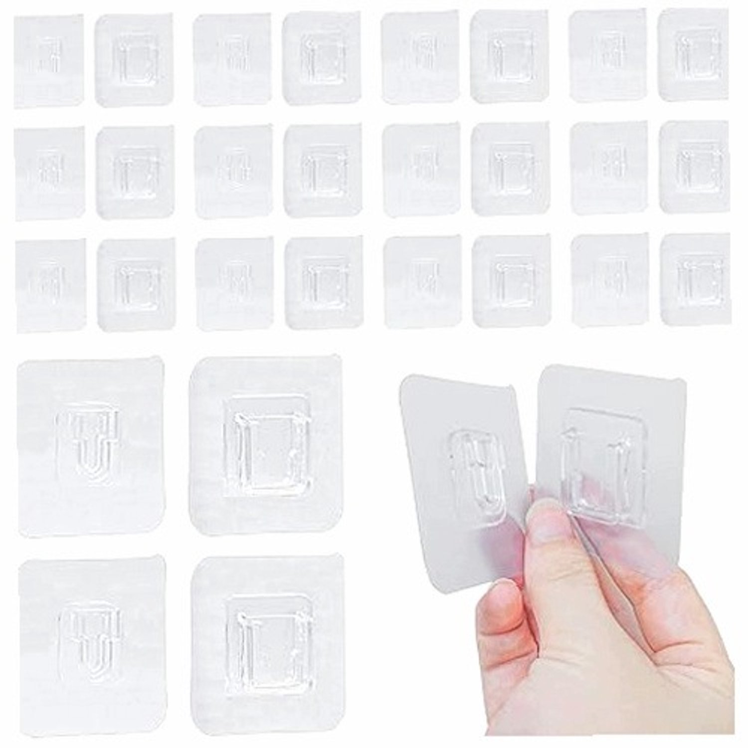 40 Paar Zelfklevende Dubbelzijdige Haakjes - Transparant Acryl