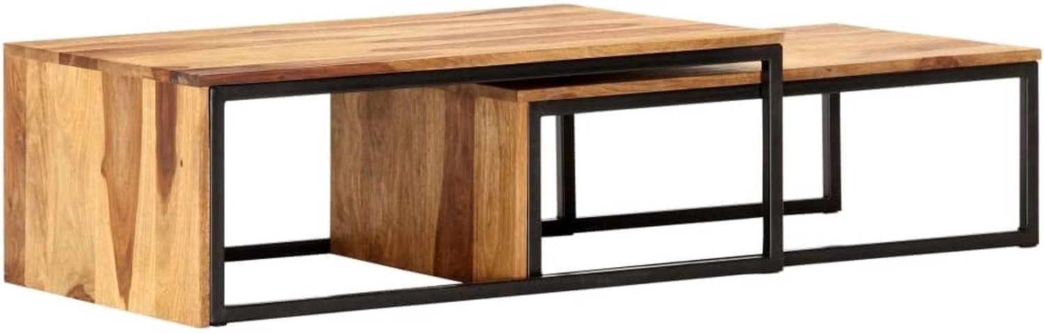 Woonkamertafel salontafel woonkamerdecoratie set tafels 2 STK. Massief hout voor woonkamer, kantoor, slaapkamer