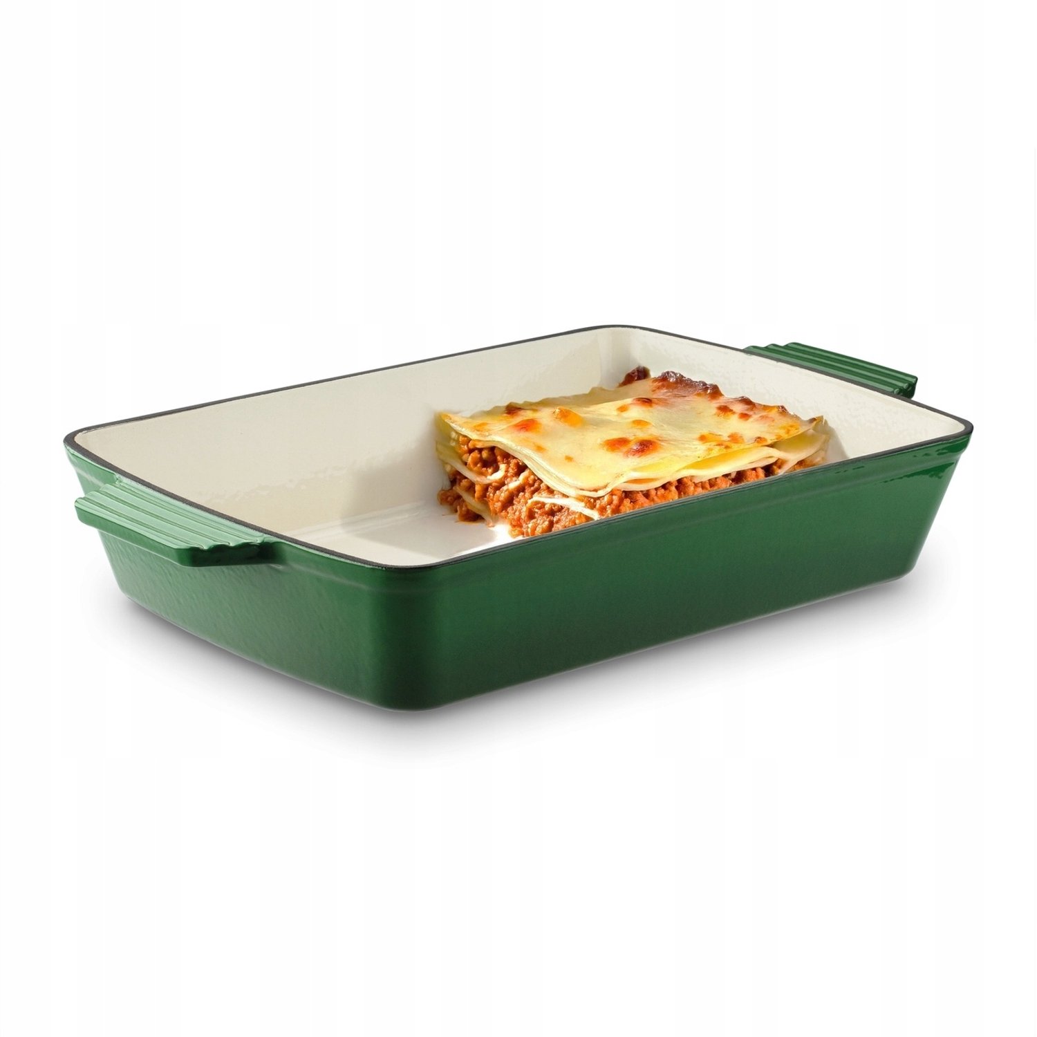 Konighoffer Groene Gietijzeren Braadpan Geëmailleerd 39x23x7 cm