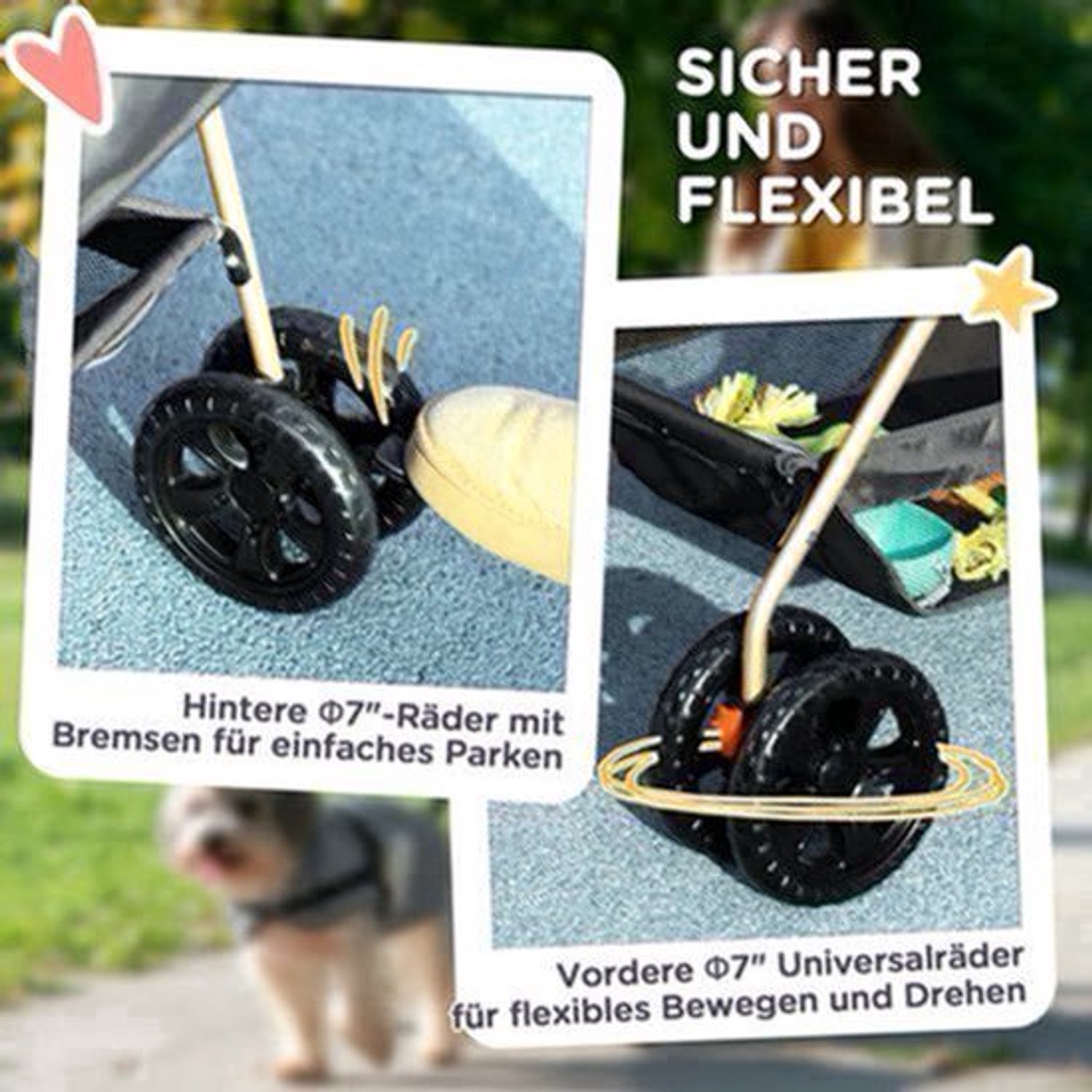 3-In-1 Dierenwagen – Huisdierwagen – Hondenbuggy – Kattenwagen – Draagbare Dierenwagen – Grijs – Opvouwbaar Met Veiligheidsharnassen – Duurzaam 600D Oxford Polyester