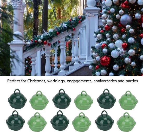 20 Stuks Jingle Bells in Legergroen en Donkergroen, Perfect Cadeau voor Kerstmis, Kleine Knutselklokken voor Doe-het-zelf-handwerk, Verpakking, Vakantiedecoratie — afbeelding 4