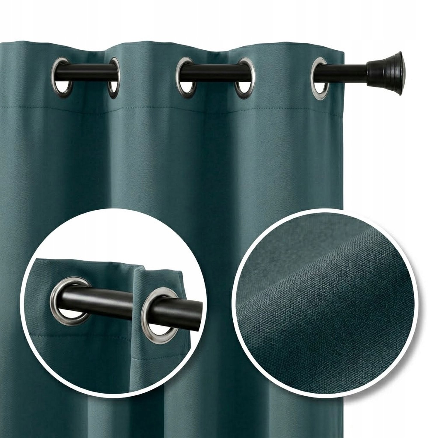 Matte Gordijn met Metalen Ring 145x270 cm - Linnenlook