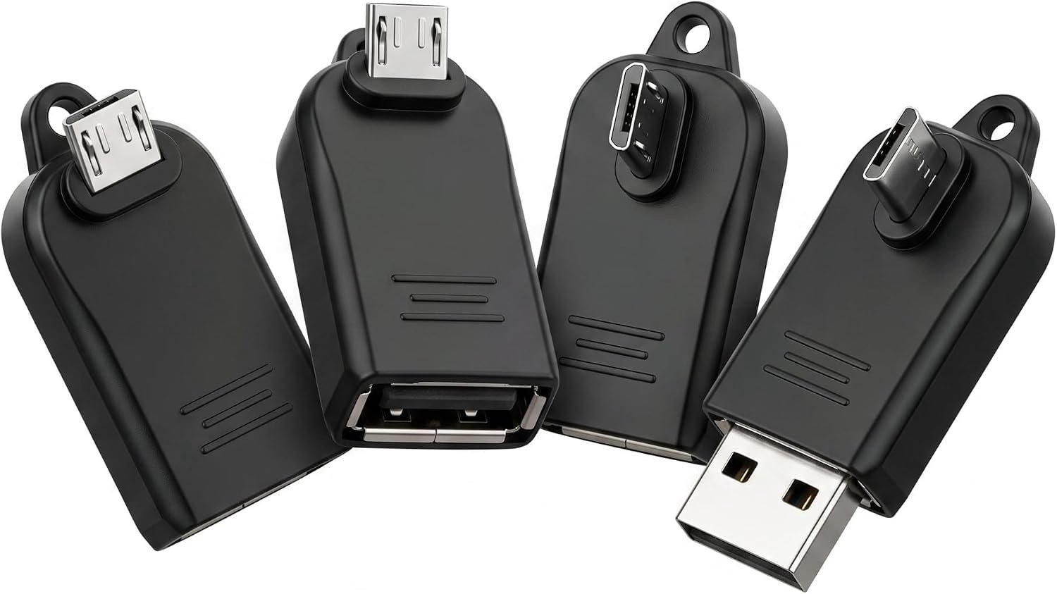 USB OTG Adapter Haaks 90 Graden 4-Pack Compatibel met Fire TV Stick