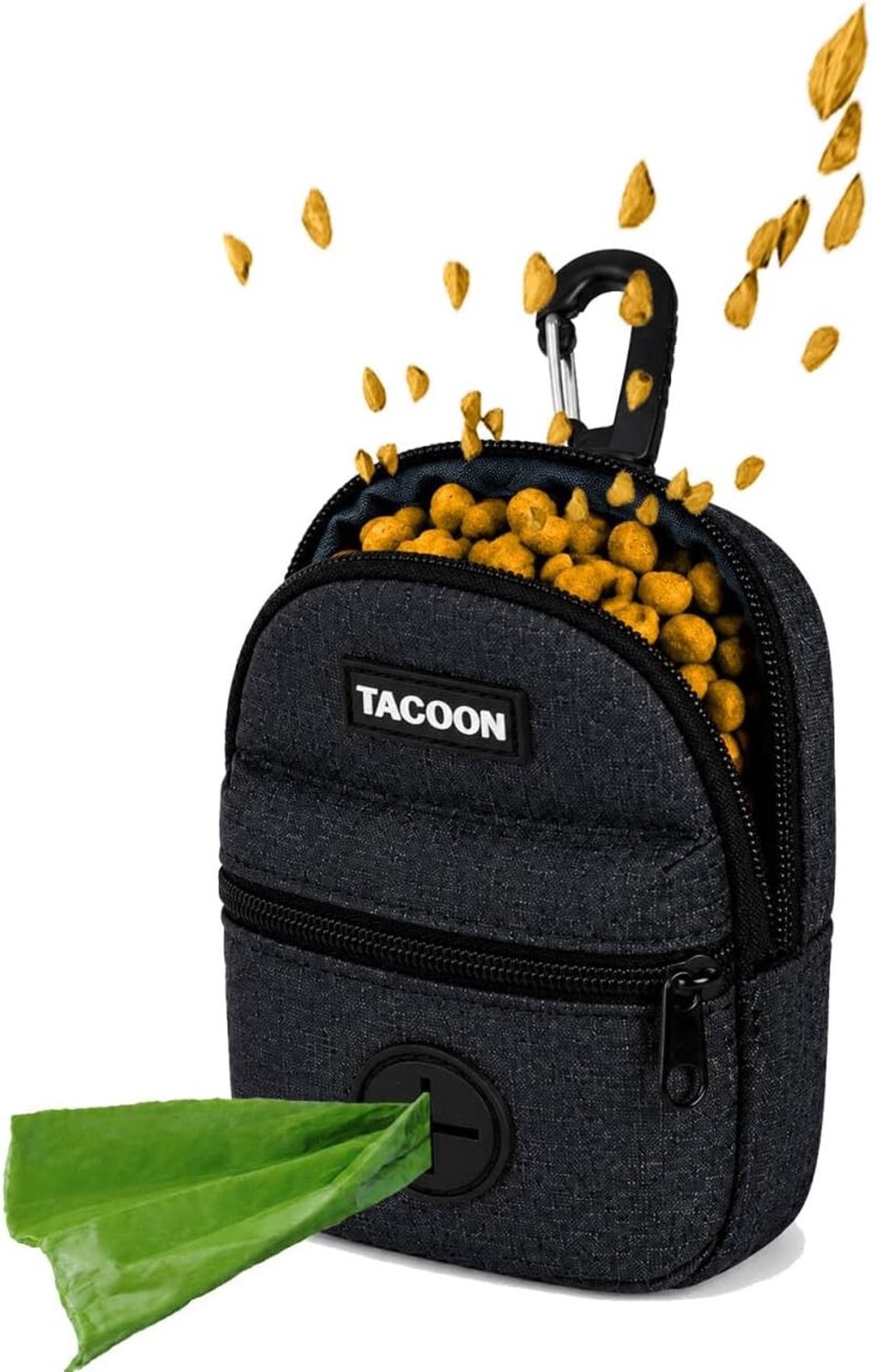 Honden Snack Tas met Poepzak Dispenser, Ideaal voor Wandelen en Training van Honden, Zwart en Handig