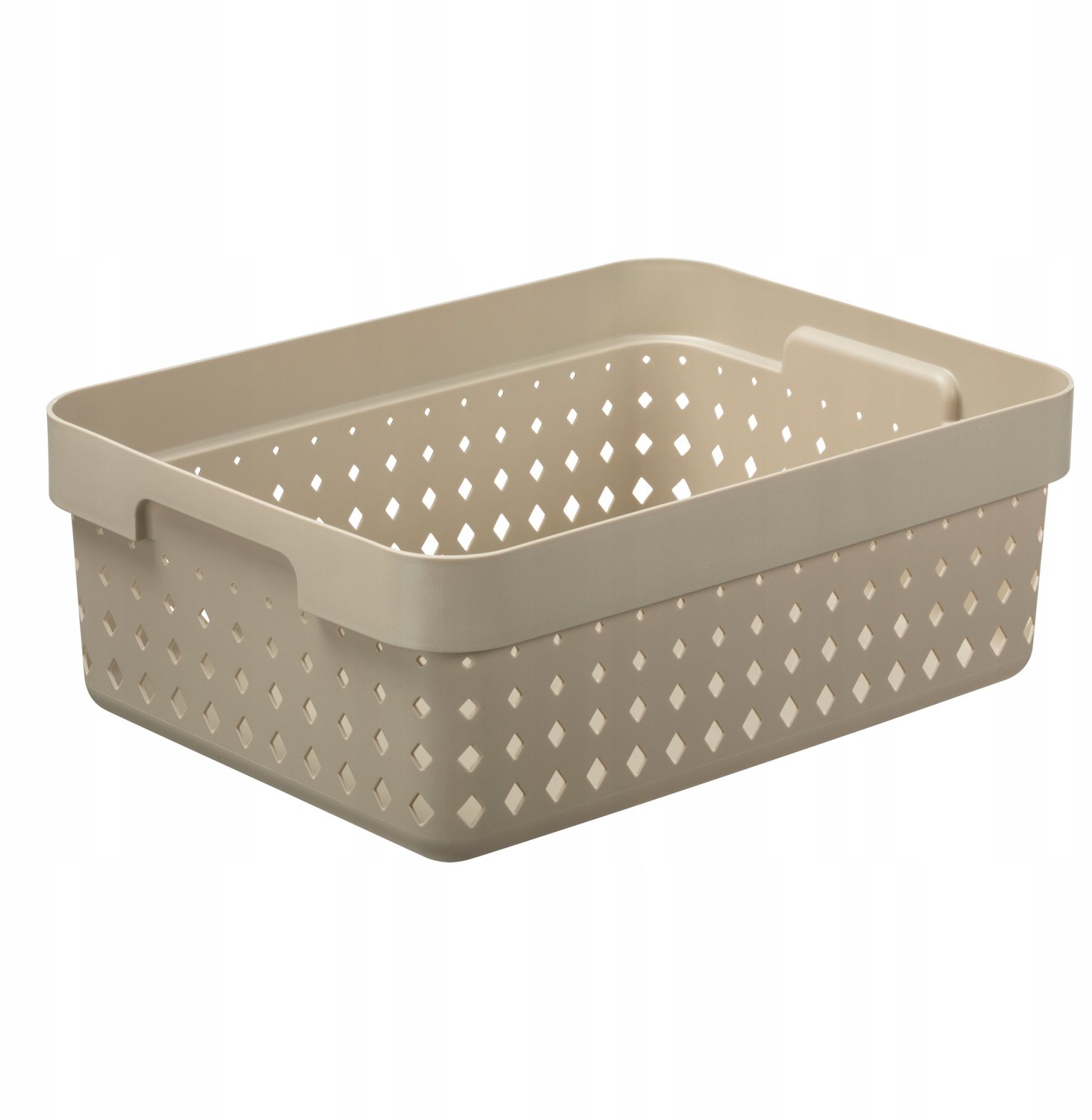 Ajour opbergmand 11L - Beige/Bruin - Kunststof