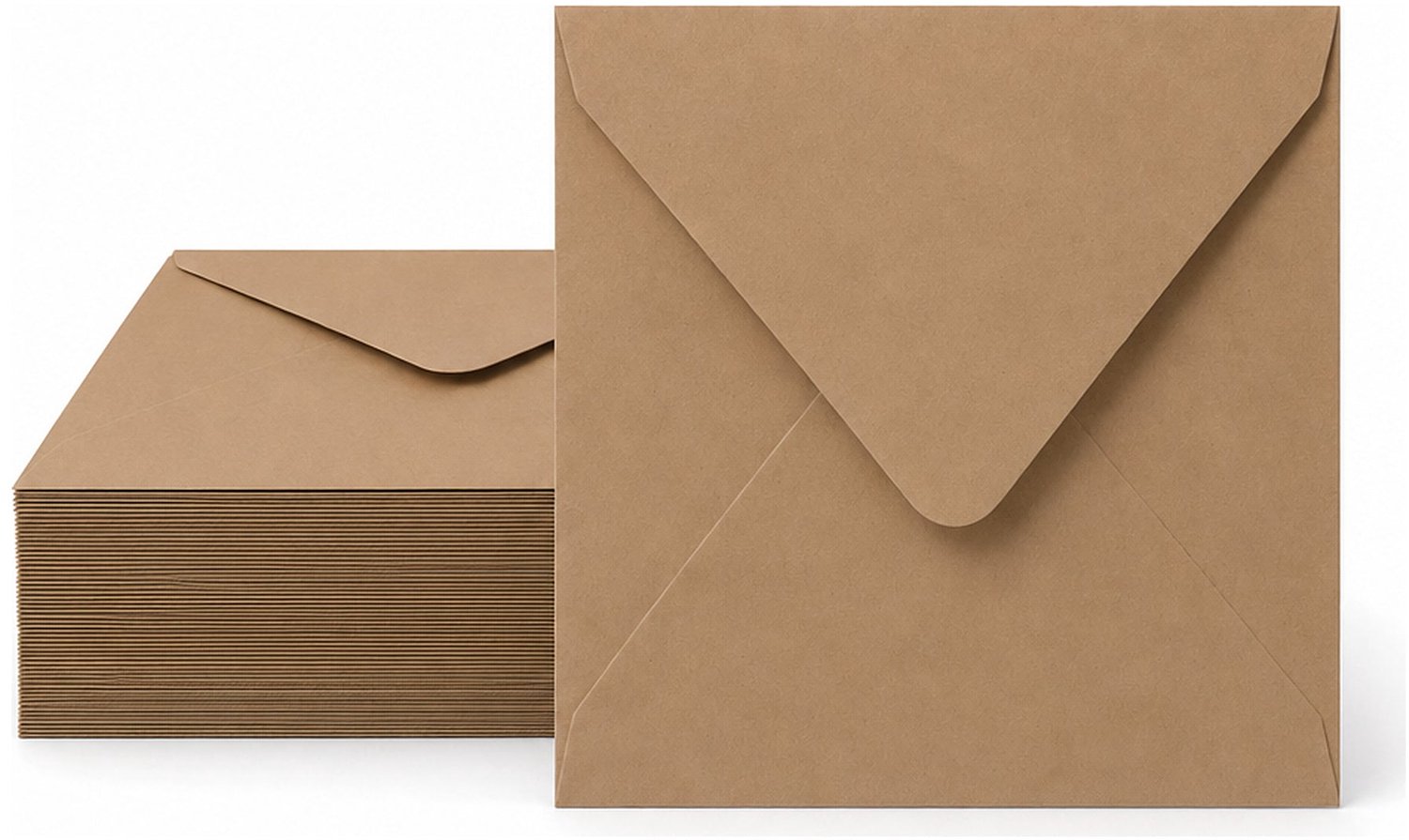Enveloppen Bruin 16x16 cm - 100 stuks - 120 gram - Vierkante Enveloppen voor 15x15 cm Kaarten - Wenskaart Envelop