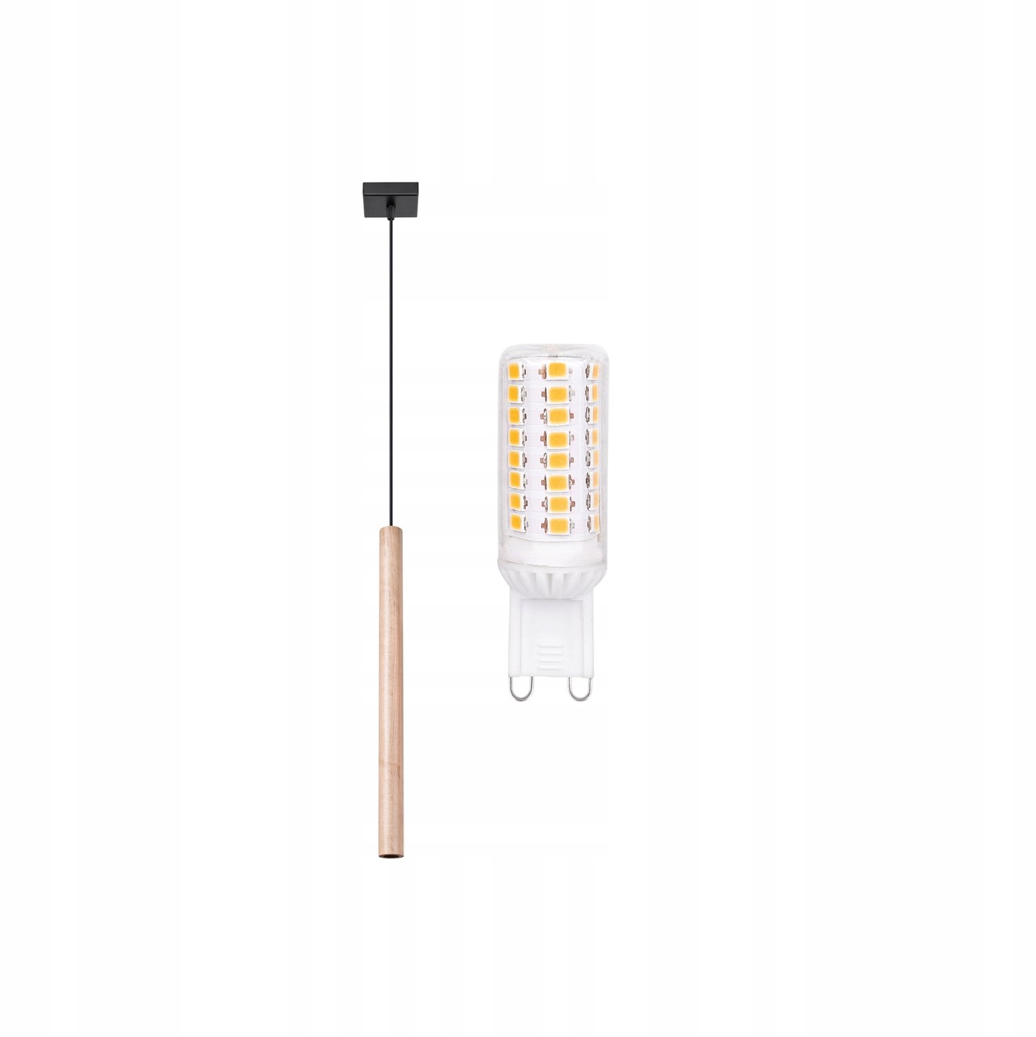 MOSSA hanglamp zwart hout modern 120cm G9 LED
