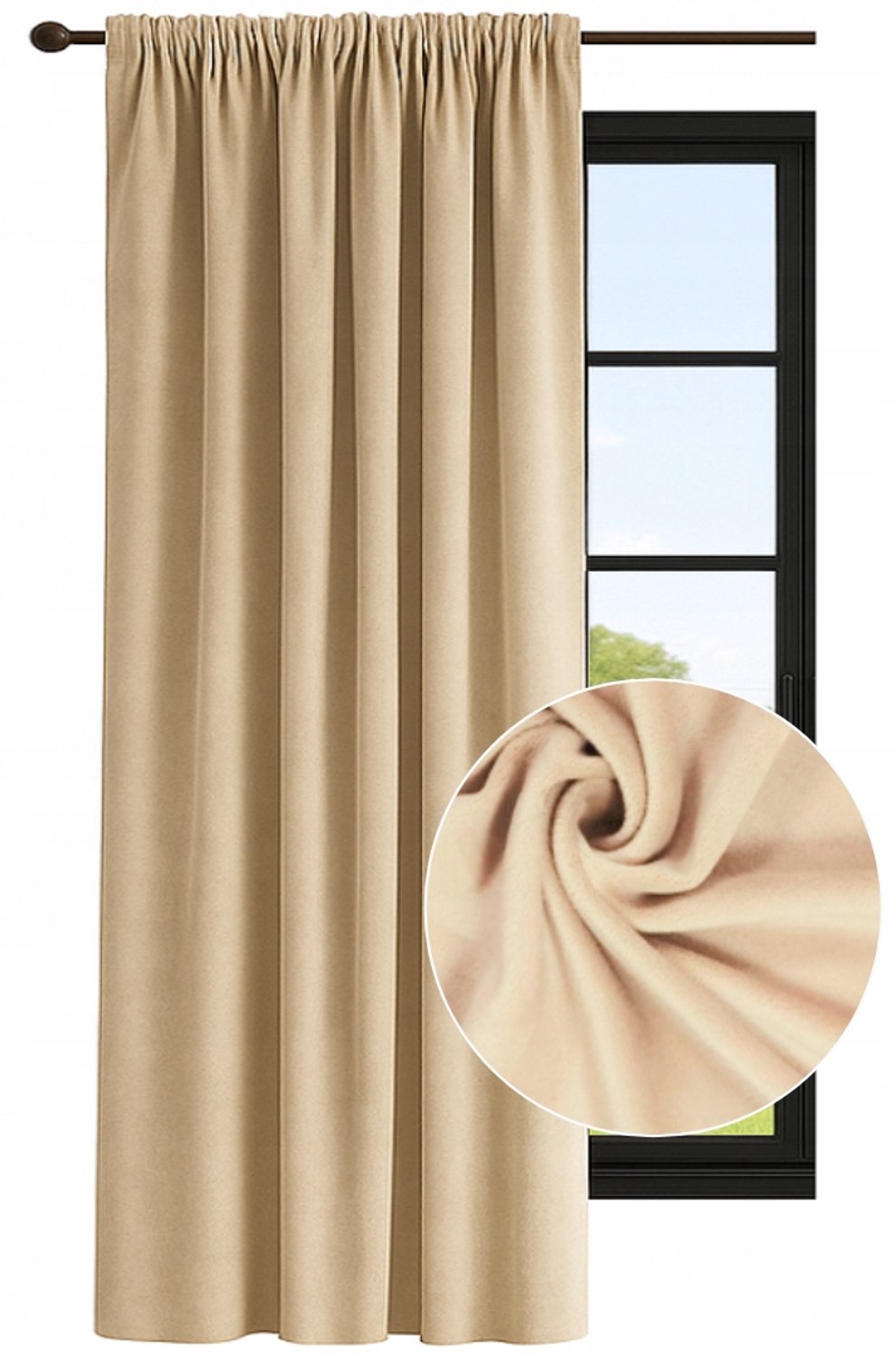 NOW-ART Kant-en-klare Velours Gordijnen 140x180 cm - Luxe en Sfeervol Beige