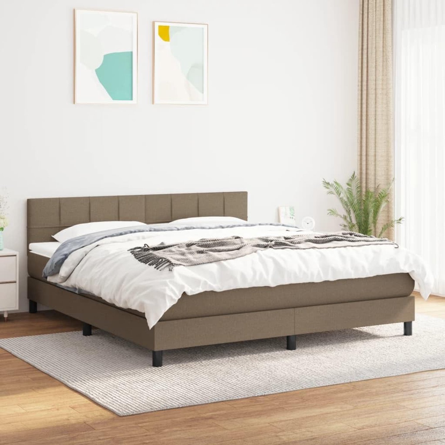 Hoofdbord Pocketvering 160x200 cm Taupe