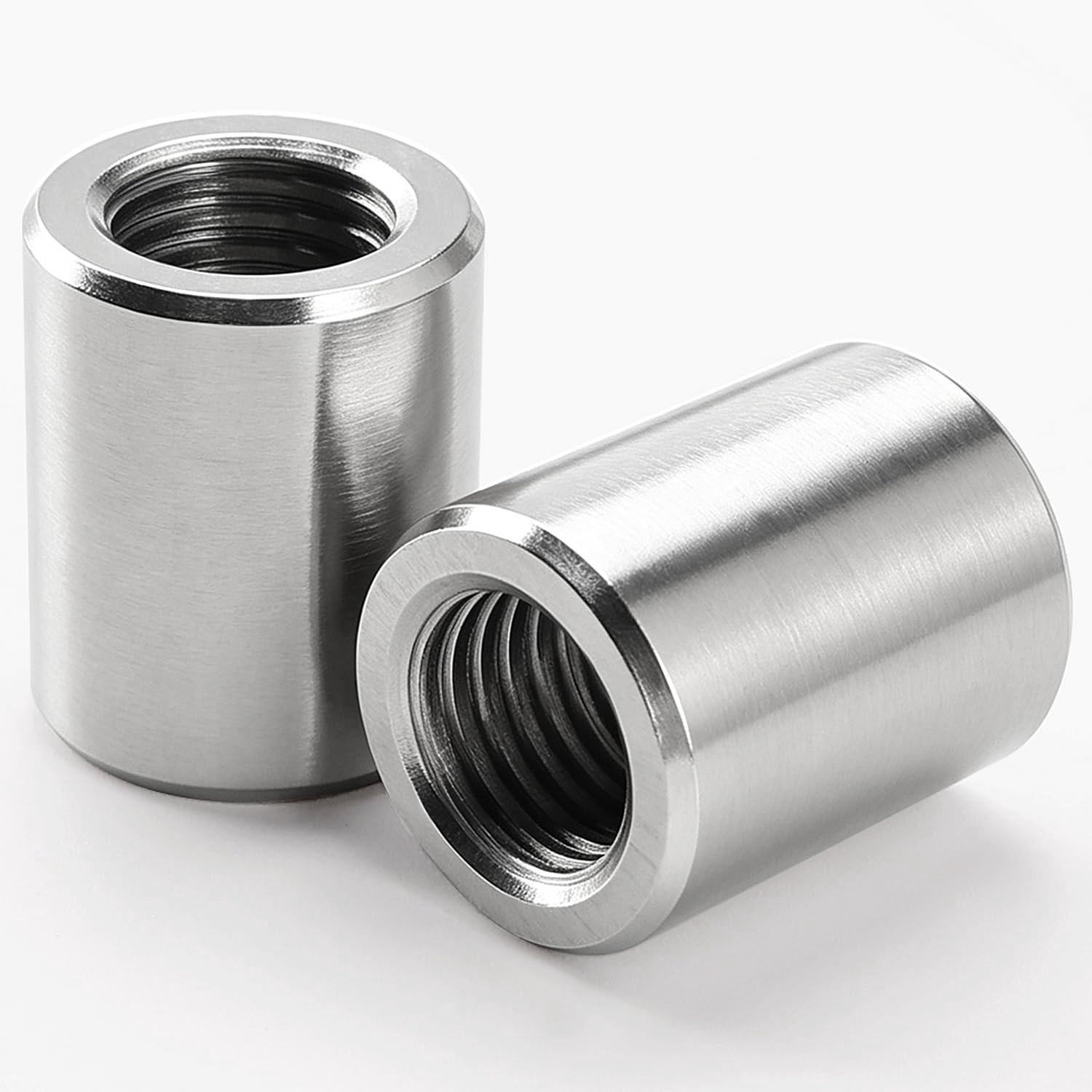 2 Stuks M16x30x24 mm Ronde Verbindingsmoeren, 304 Roestvrijstalen Koppelmoeren, Ronde Schroefdraadhulzen, Lange Ronde Moeren met Binnendraad, voor Thuis, Kantoor, Werkplaats, Industrie