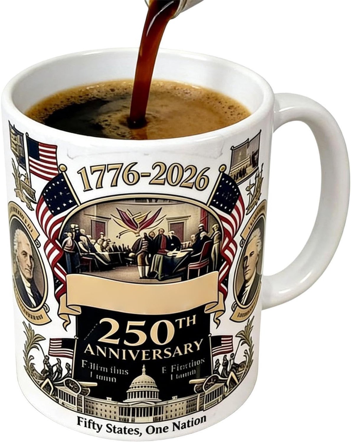 Voor de 250e verjaardag | Patrouilles keramische - drinkbeker 1776-2026 | voor thuis, kantoor, café, keuken, eetkamer, pension