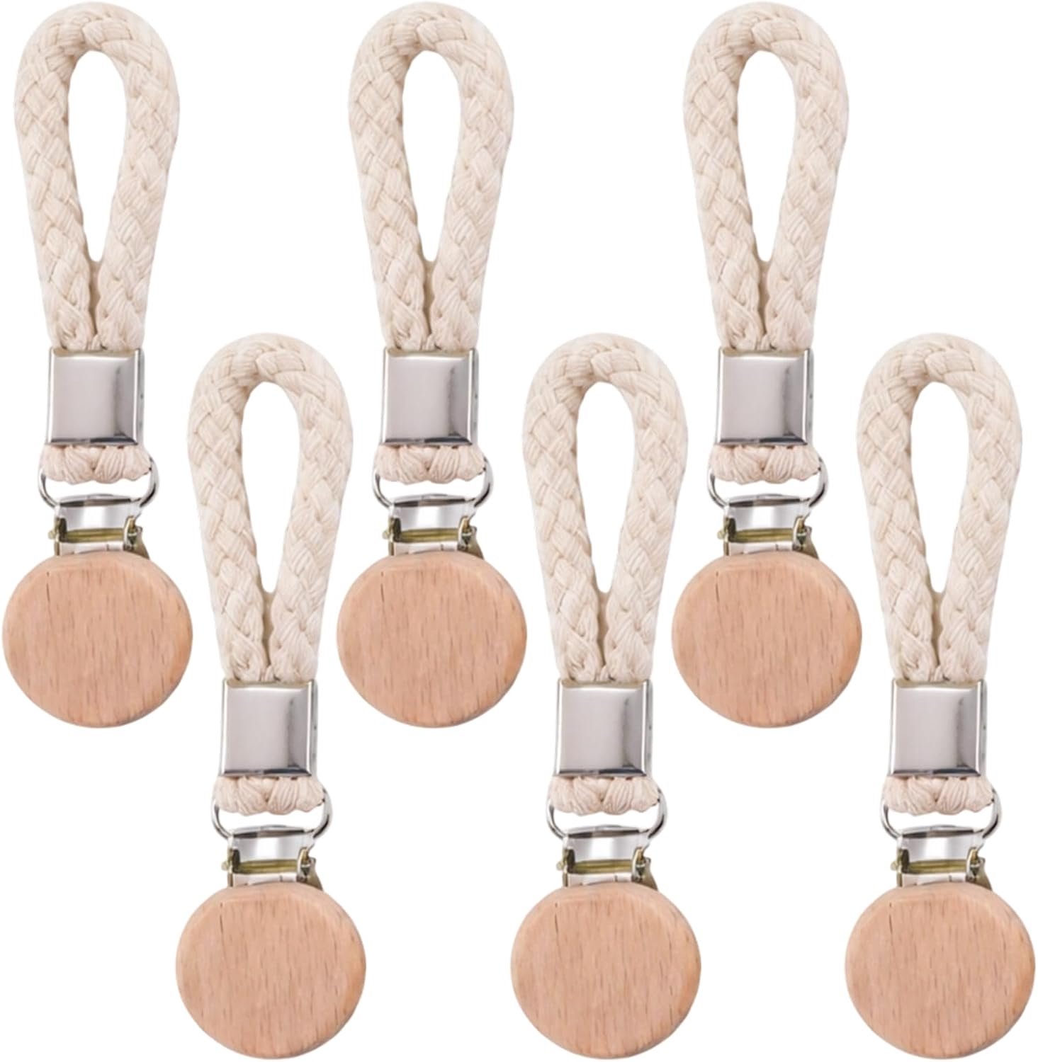 Handdoekhaakjes - Handdoekclips - Hangklemmen - Voor Keuken en Badkamer - 6 Stuks - Beige