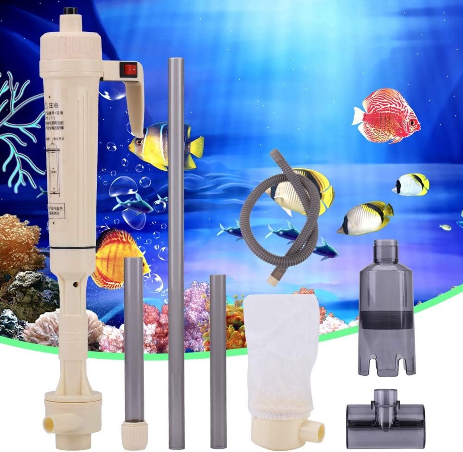 Grindreiniger met Verstelbare Hoogte voor Eenvoudige Aquariumreiniging Ideaal voor Vishouders