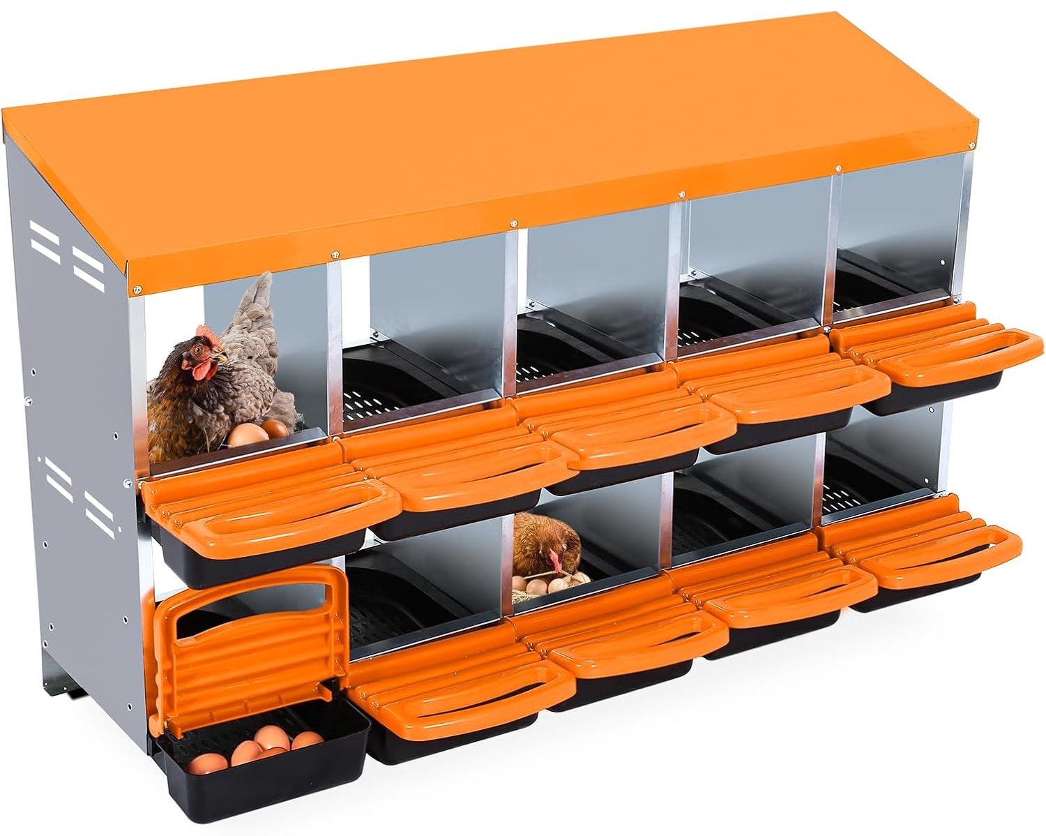 Kippennestkast Met Standaard - Metaal - Rolnest - Buiten - Pluimvee - Kippenaccessoires
