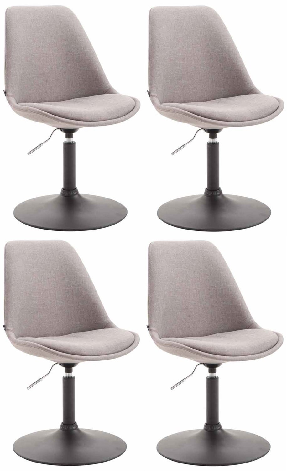 Luxe Comfort Stoel - Set van 4 - Verstelbaar - Stof - Grijs