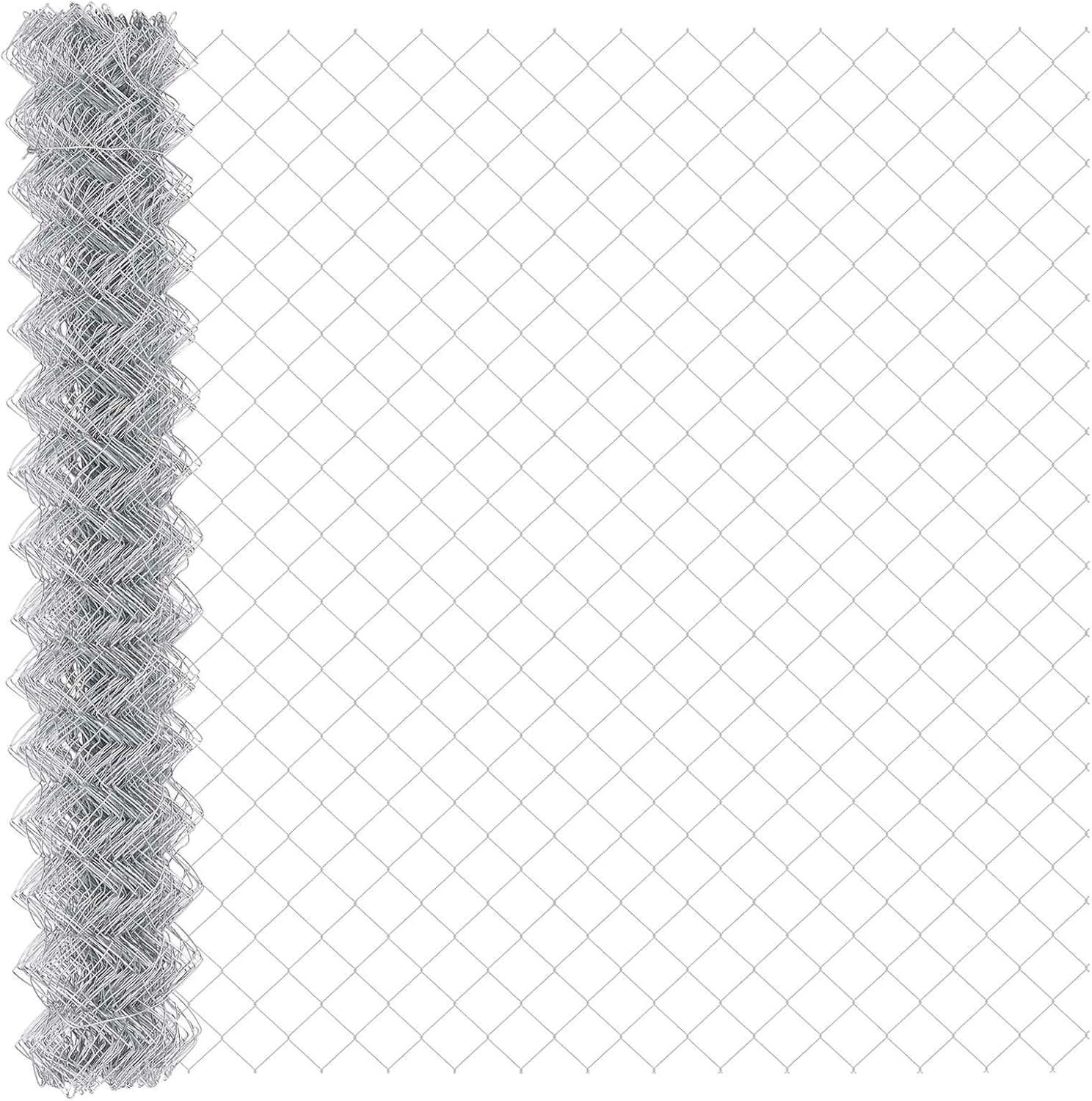 Roosterhek, 10 x 1,6 m, verzinkt staal, zilverkleurig, voor tuin en terras, duurzaam ijzerrooster, weerbestendig