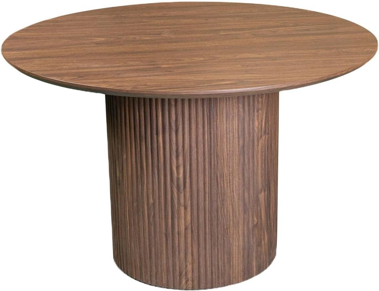 Eettafel Kiko rond 120cm walnoot Japandi eetkamertafel
