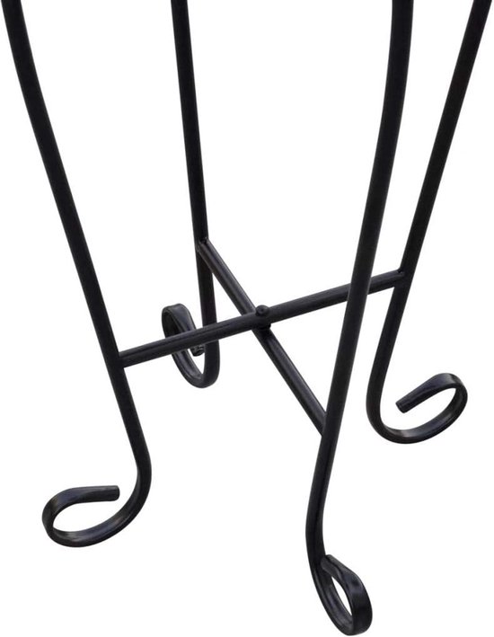 Yorten Mozaïektafel, mozaïek, bijzettafel, bistrotafel, balkontafel, rond, met ijzeren frame, groen, wit en zwart, 30 x 60 cm (Ø x H) — afbeelding 3