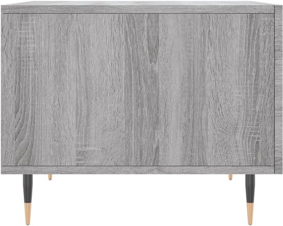 Salontafel met ijzeren poten en lade van houtmateriaal, wit 50 x 50 cm, met opbergruimte, bijzettafel wit houtmateriaal ijzeren poten — afbeelding 5