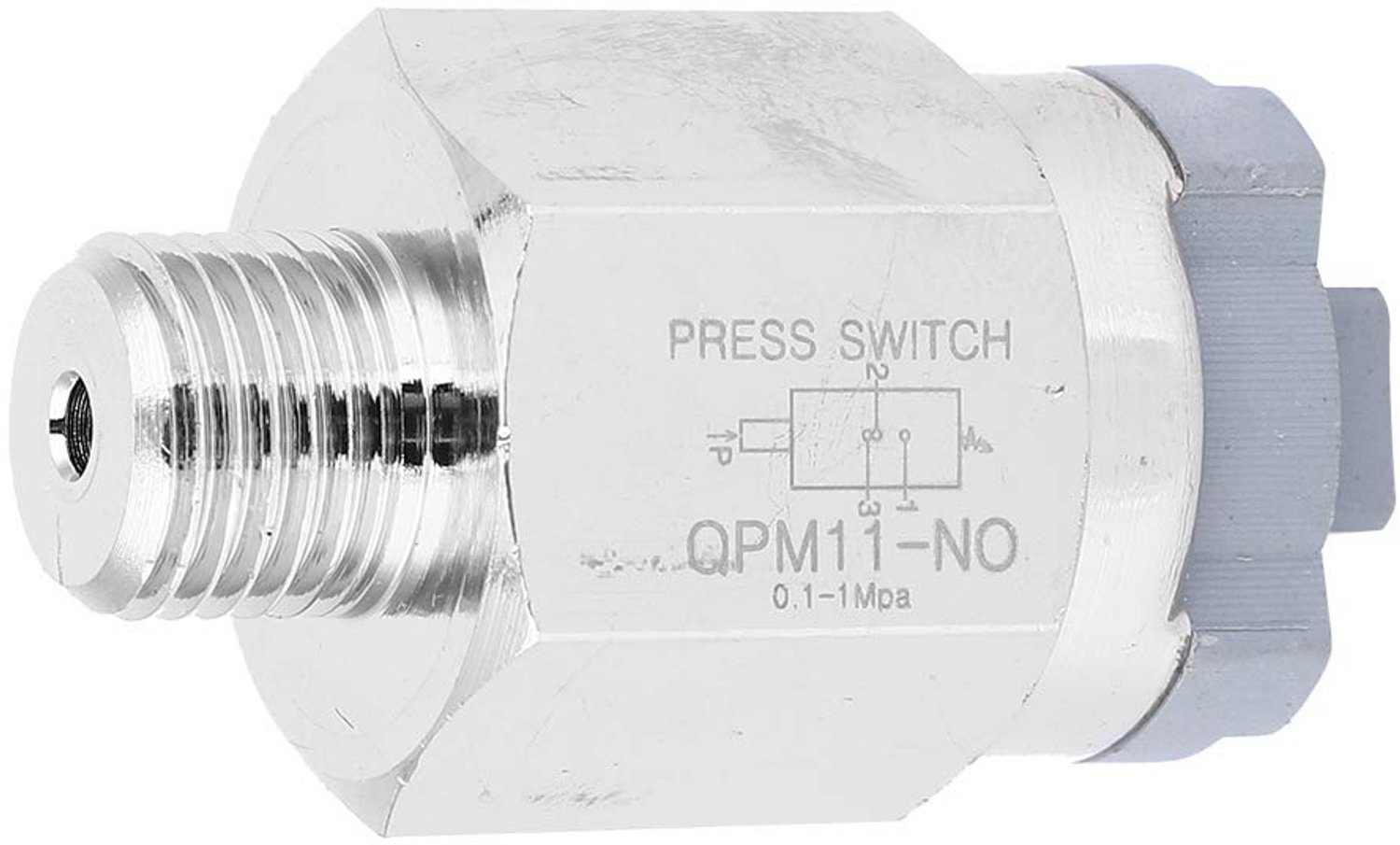 Luchtcompressor drukschakelaar, QPM11-NO G1/4 inch, verstelbare luchtdrukschakelaar, IP54 220 V AC 48 V AC/DC, drukschakelaar met membraan, verstelbaar, pneumatisch, drukstaten van roestvrij staal