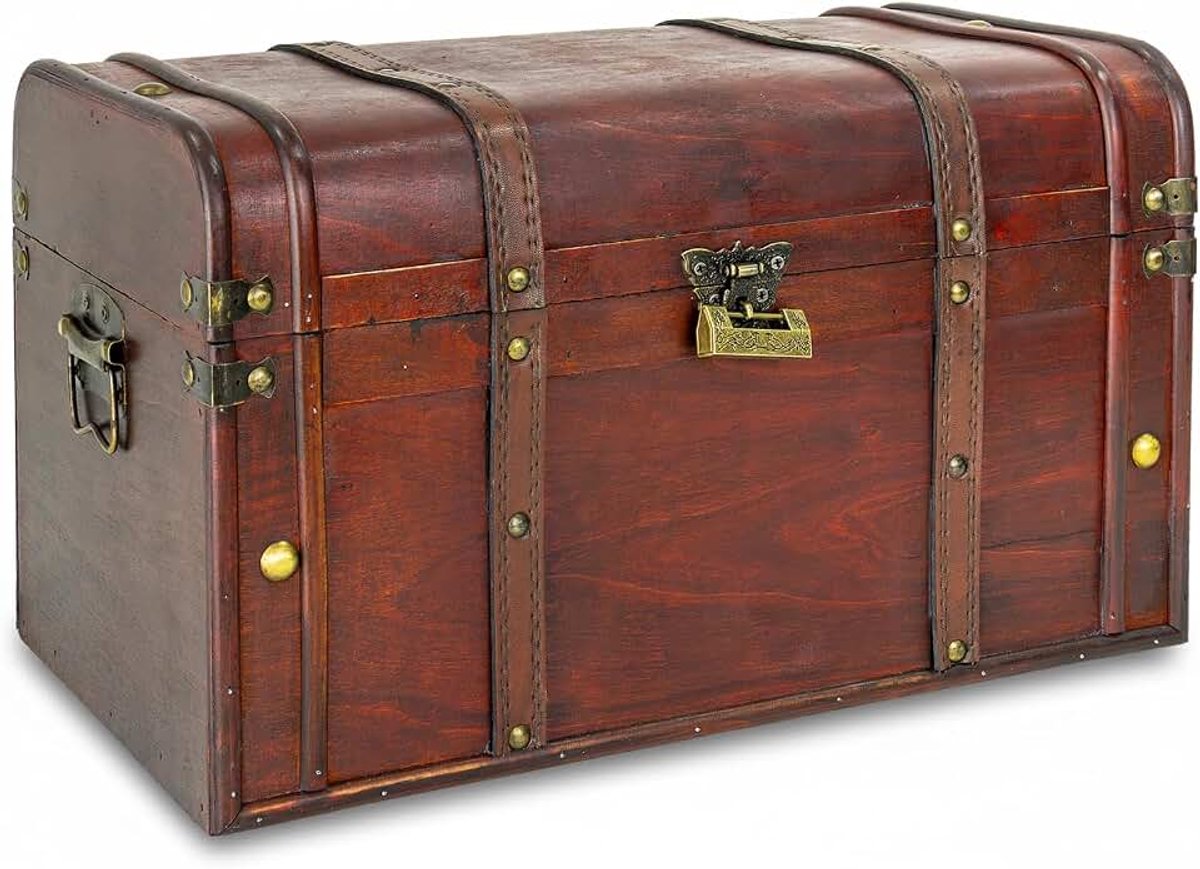 Schatkist 40 x 22 x 24 cm met slot schatkist houten kist