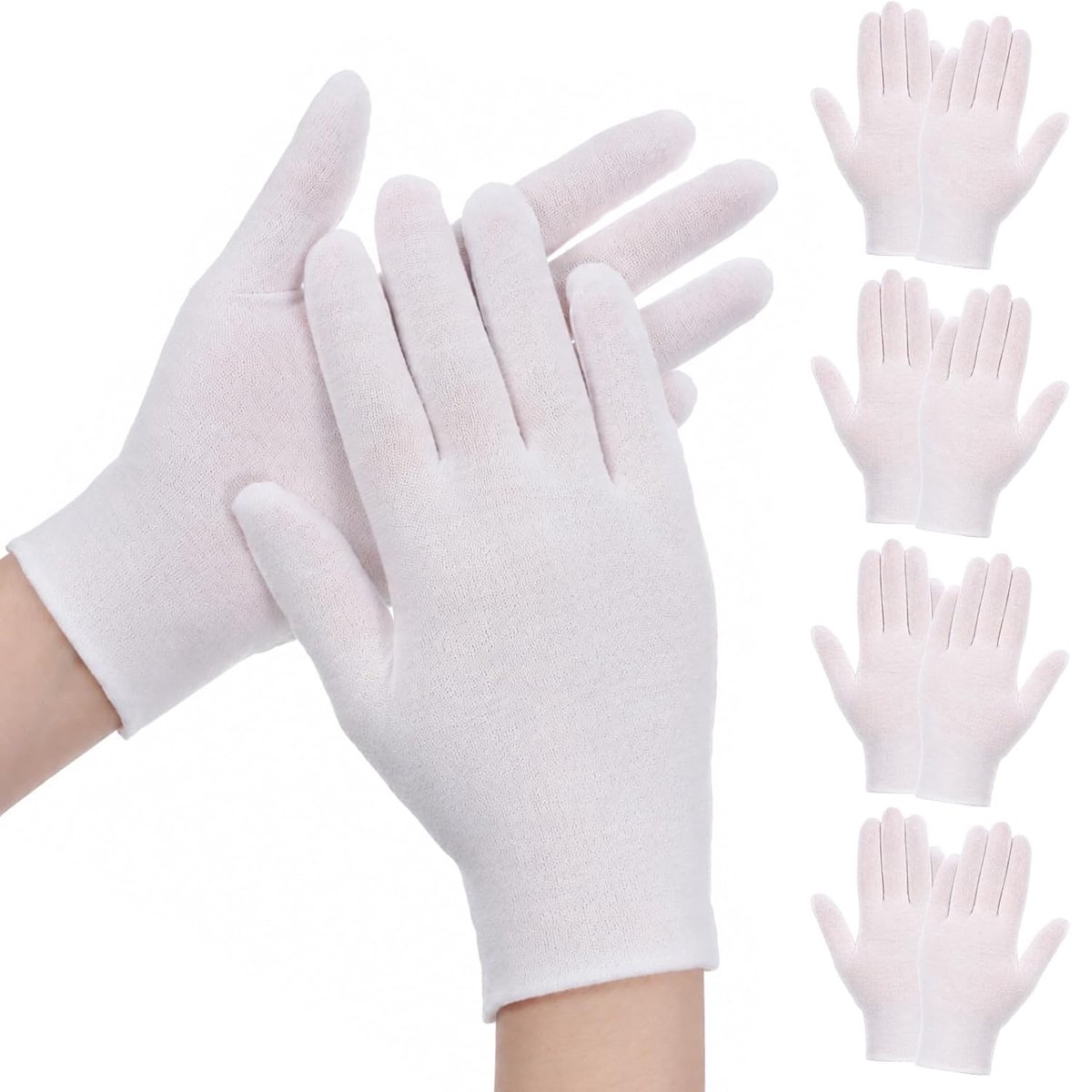 5 paar katoenen handschoenen neurodermitis, witte dunne stoffen