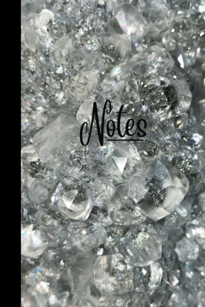 Gray Apophyllite Crystal Notebook Journal - 200 Lined Pages - 6 x 9 Size - Raw Crystals Gems Manifestation Journal: Crystal Close Up With Rainbows - Lined Notepad
