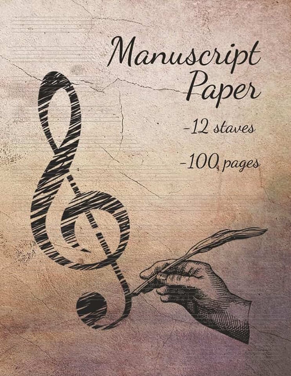 Manuscript Paper: Song Writing Notebook for Music Students and Aspiring Composers | 12 Staves per page | 100 pages | 8.5 x 11 Inch | Classical / Baroque Theme