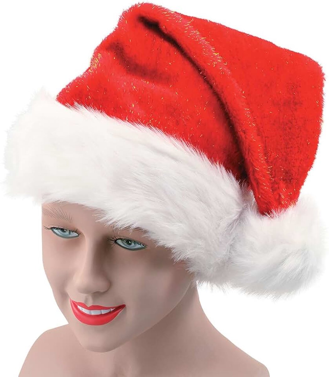 Novelty BH293 Kerstman pluche glitter hoed, Unisex-volwassene, multi-color, One Size