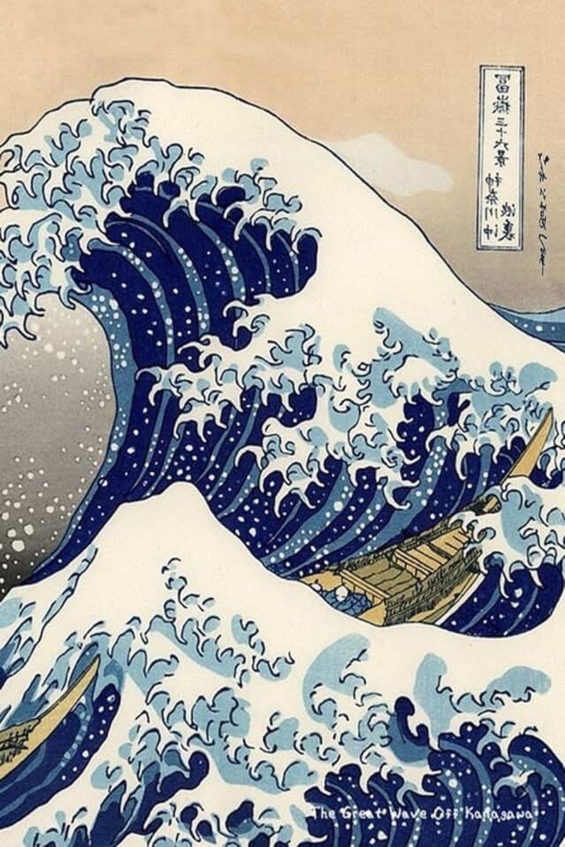 Wave Off Kanagawa: Katsushika Hokusai; Lined Notebook / Work Book / Planner / Journal / Diary