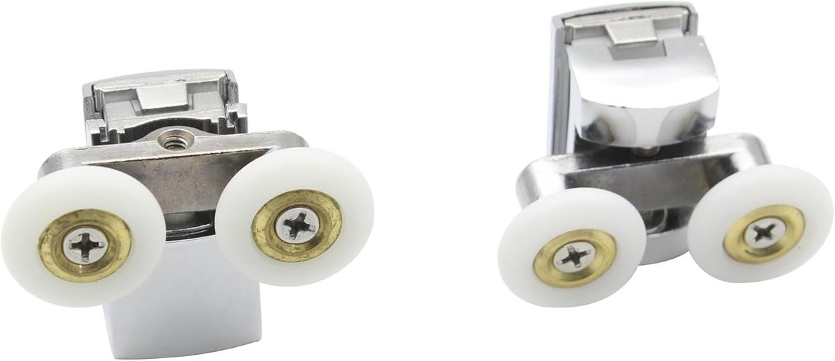 Douchedeur scharnier - Zinklegering - 23 mm Diameter - Vervangende Roller met Dubbele Wielen - Voor Glazen Douchedeuren