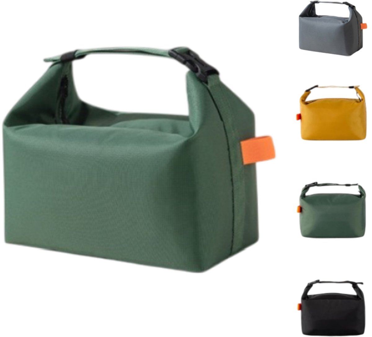 Lunchtas - Handtas voor lunch - Geïsoleerde lunchtas - Picknicktas - Geschikt voor volwassenen en kinderen - Geschikt voor werk, school en picknicks - Groen - 25*16*22 cm