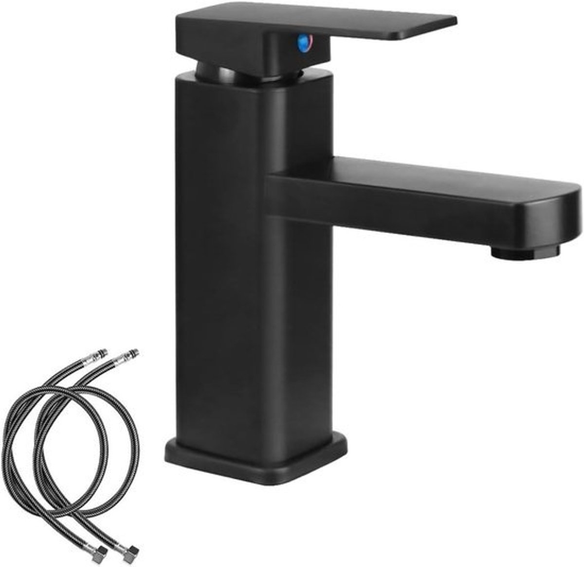 Zwarte Bidet Mengkraan voor Badkamer, met Warm en Koud Water, Inclusief Twee Slangen voor WC Gebruik