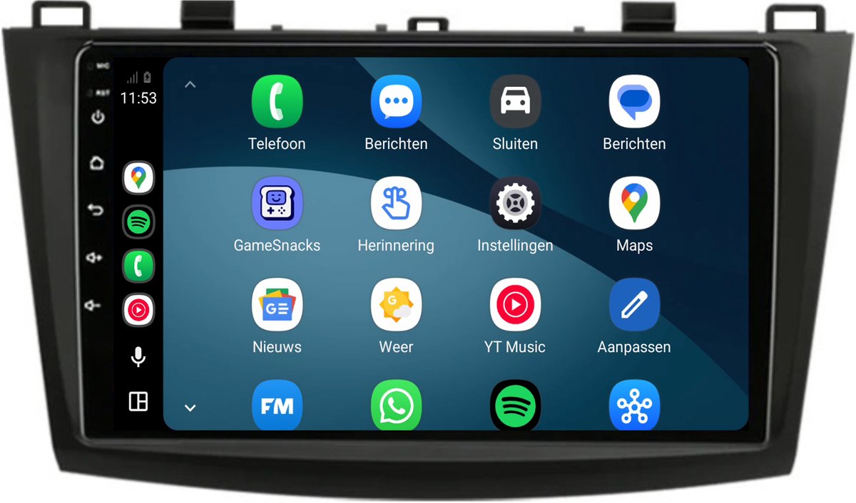 CarPlay autoradio geschikt voor Mazda 3 | 2010 t/m 2013 | Cartronix CTX-7071 | 2010 2011 2012 2013 | 9 inch | Android 15 | Draadloos Apple CarPlay & Android Auto | 2GB + 32GB | Bluetooth & Wifi
