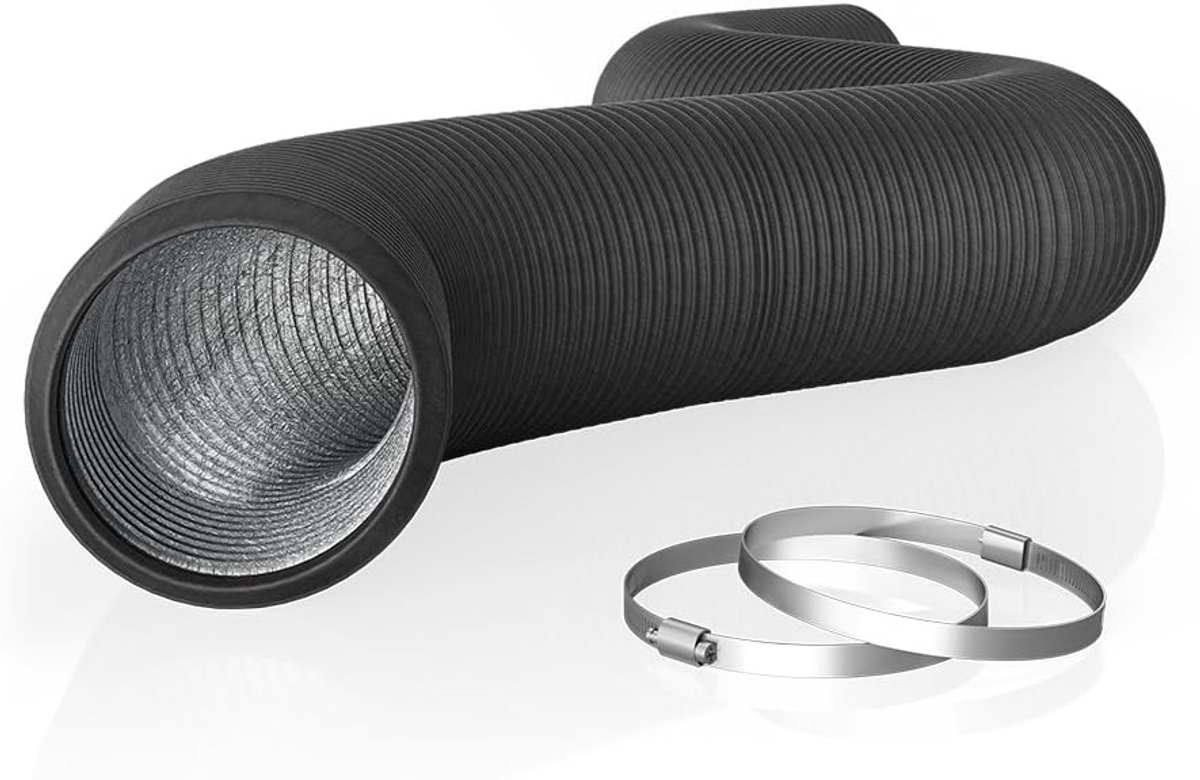 Infinity Flexibele 10,16 cm dubbellaags aluminium kanaal, 7,6 m lang voor verwarming, koeling, ventilatie en uitlaat