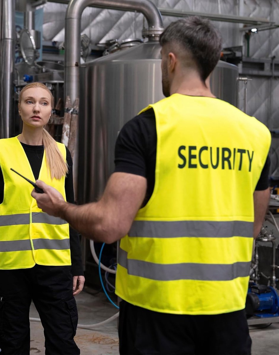 Veiligheidsvest met opdruk Security of Visitor met reflecterende strepen, wasbaar
