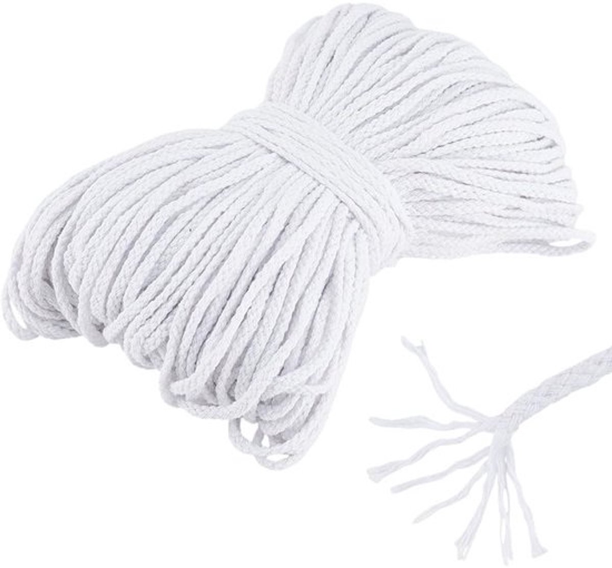 Dailygoods- Katoenen Touw 100 m - 5 mm Diameter - Trekkoord - Macramé Koord - Handwerk - Duurzaam Materiaal