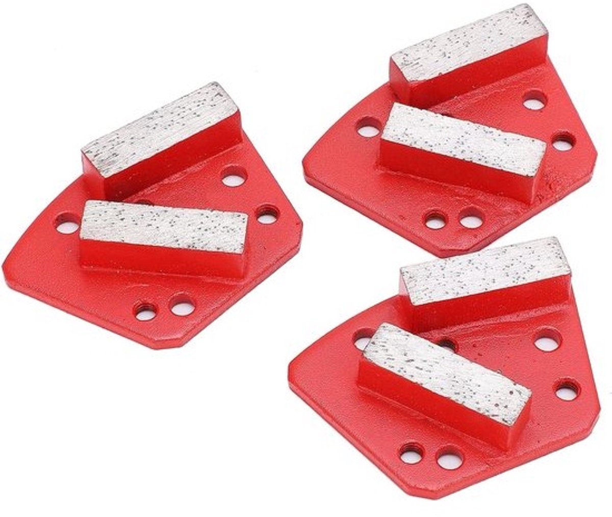 Trapezium diamantslijpschoenen voor beton - 3 stuks - 30# met 6 gaten en 2 tanden