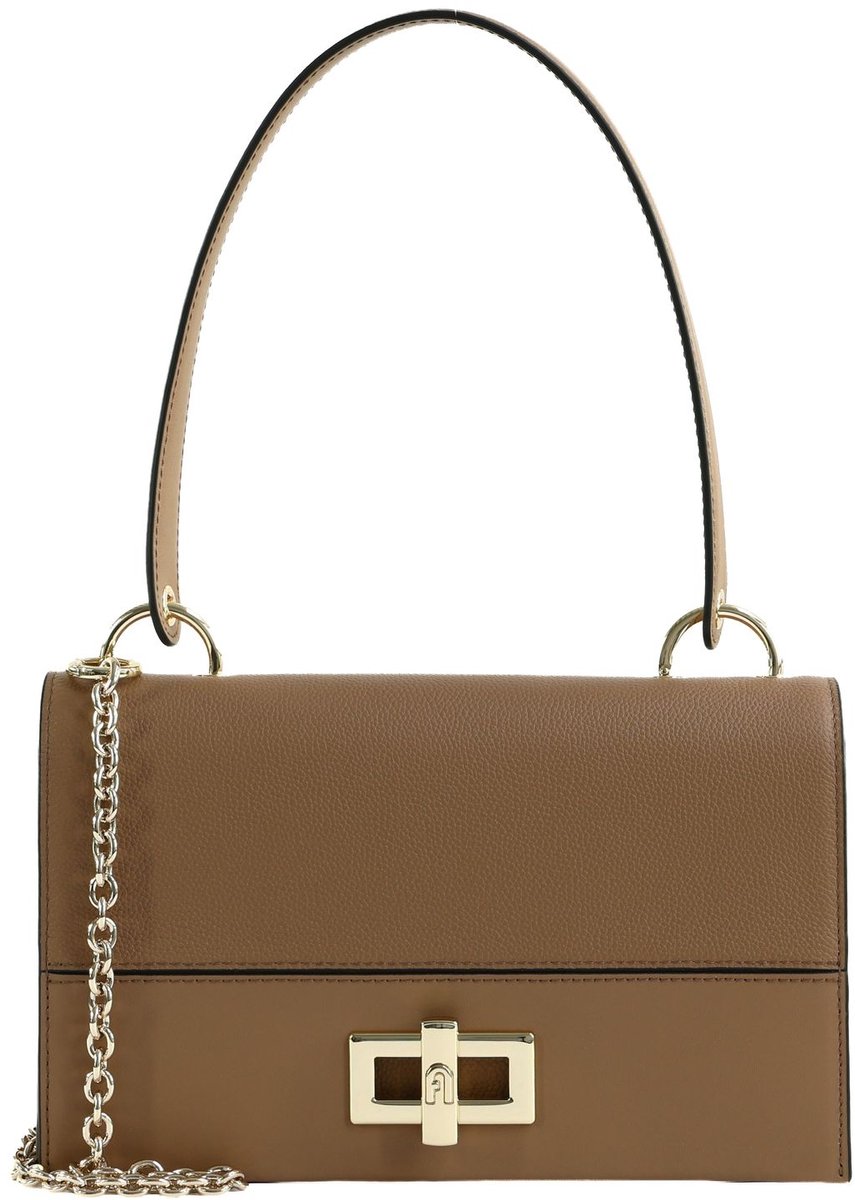 FURLA Leren handtas schoudertas Amelia Crossbody Bag Toffee bruine