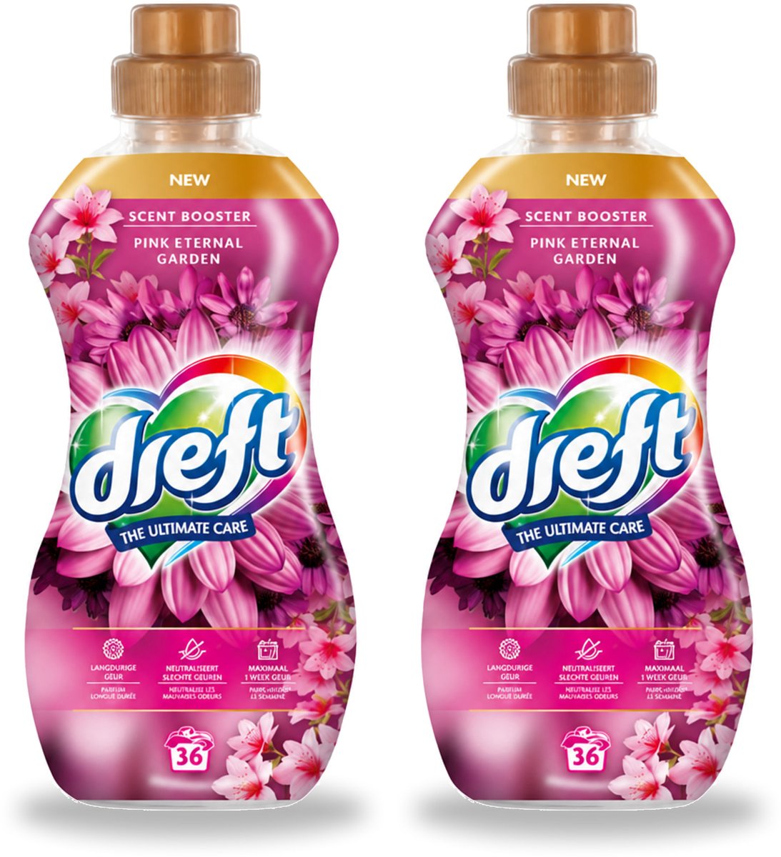 2 x Dreft – Pink Eternal Garden – Vloeibare Geurbooster – 720 ml – 36 wasbeurten - Bulkverpakking - 2 stuks