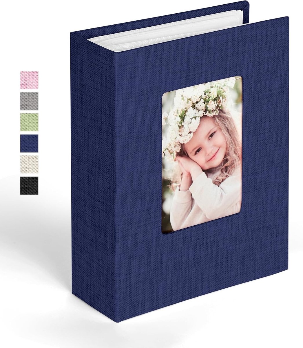 Fotoalbums 6x4, 100 Compartimenten, Insteekbaar Linnen Album met Persoonlijke Cover voor Bruiloft, Familieherinneringen en Vakantie Foto's