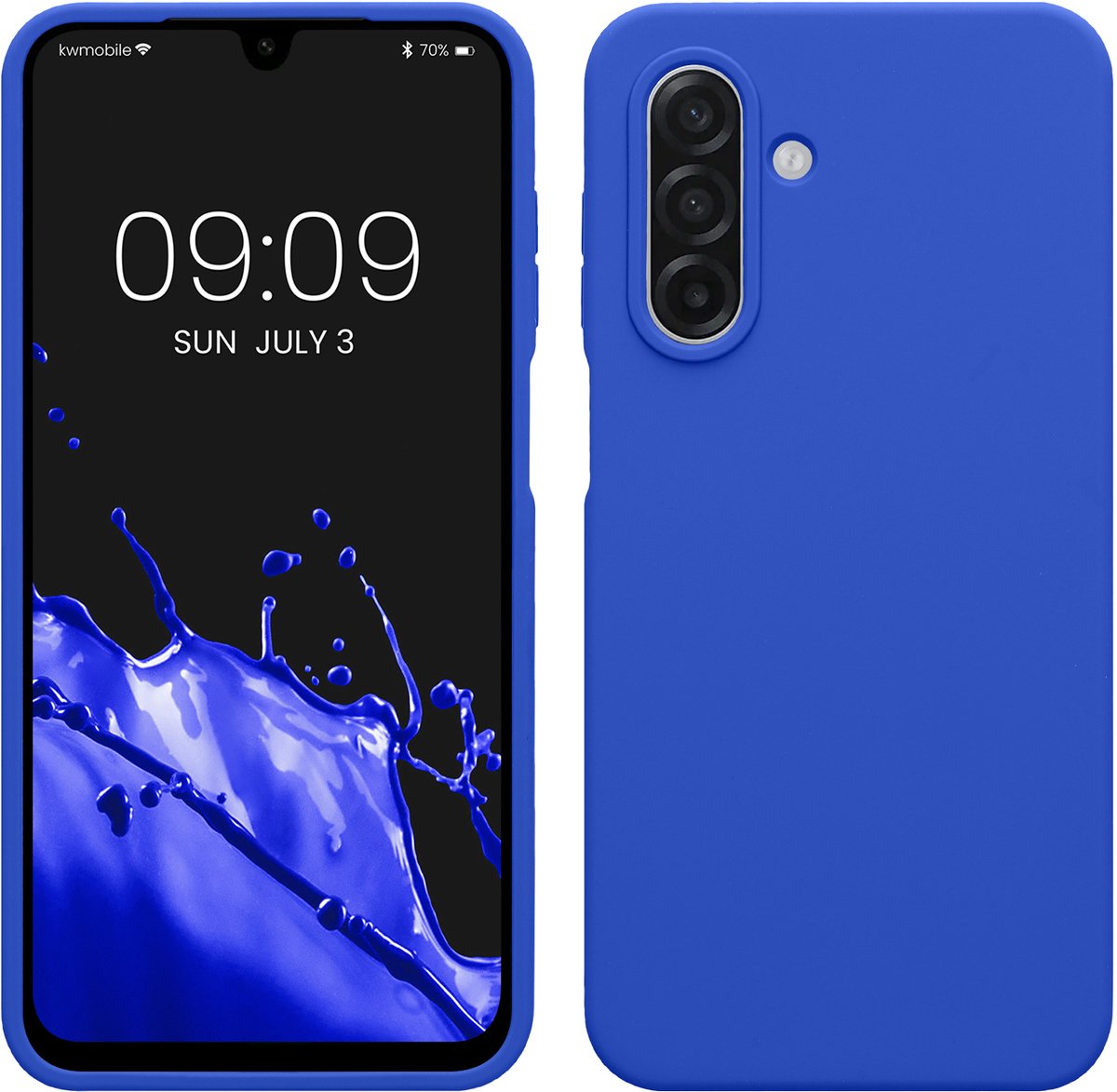 kwmobile telefoonhoesje geschikt voor Samsung Galaxy A18 4G / 5G - Hoesje met siliconen coating - Smartphone case in Baltisch blauw