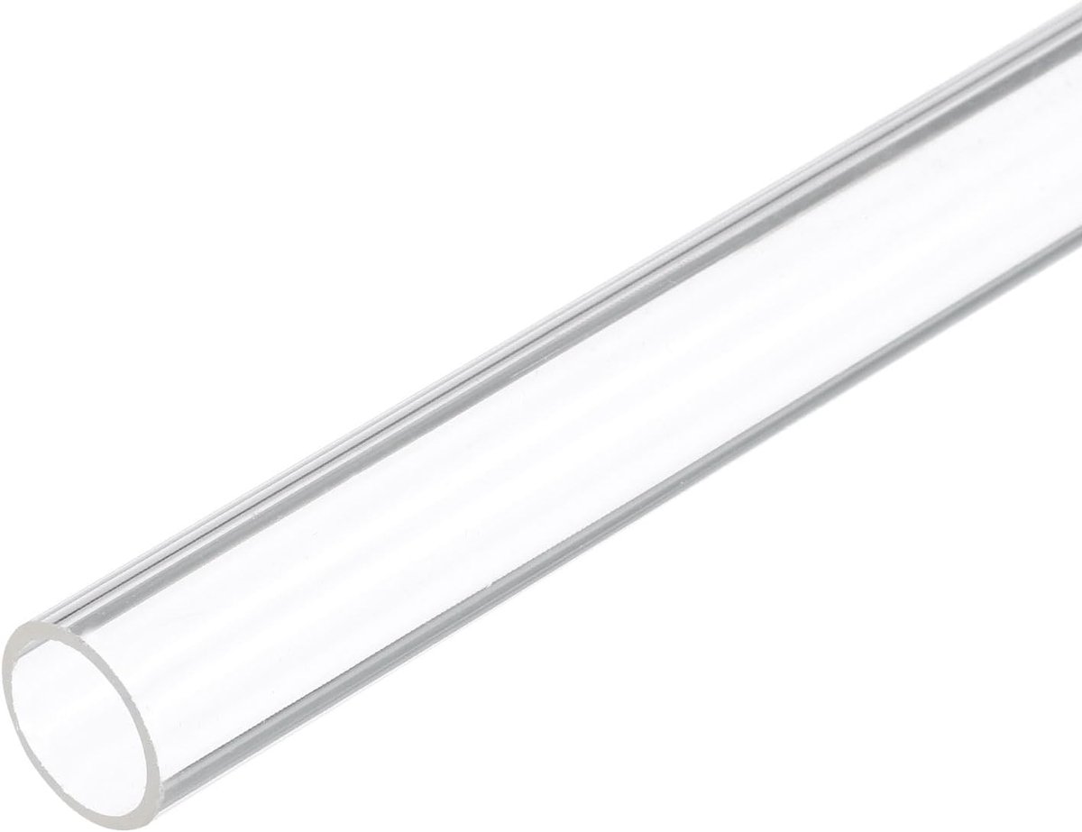 Buis van transparant kunststof, 12 inch, 15 mm x 18 mm, ronde acrylbuis van polycarbonaat, voor hydrauliek, aquaria, doe-het-zelf