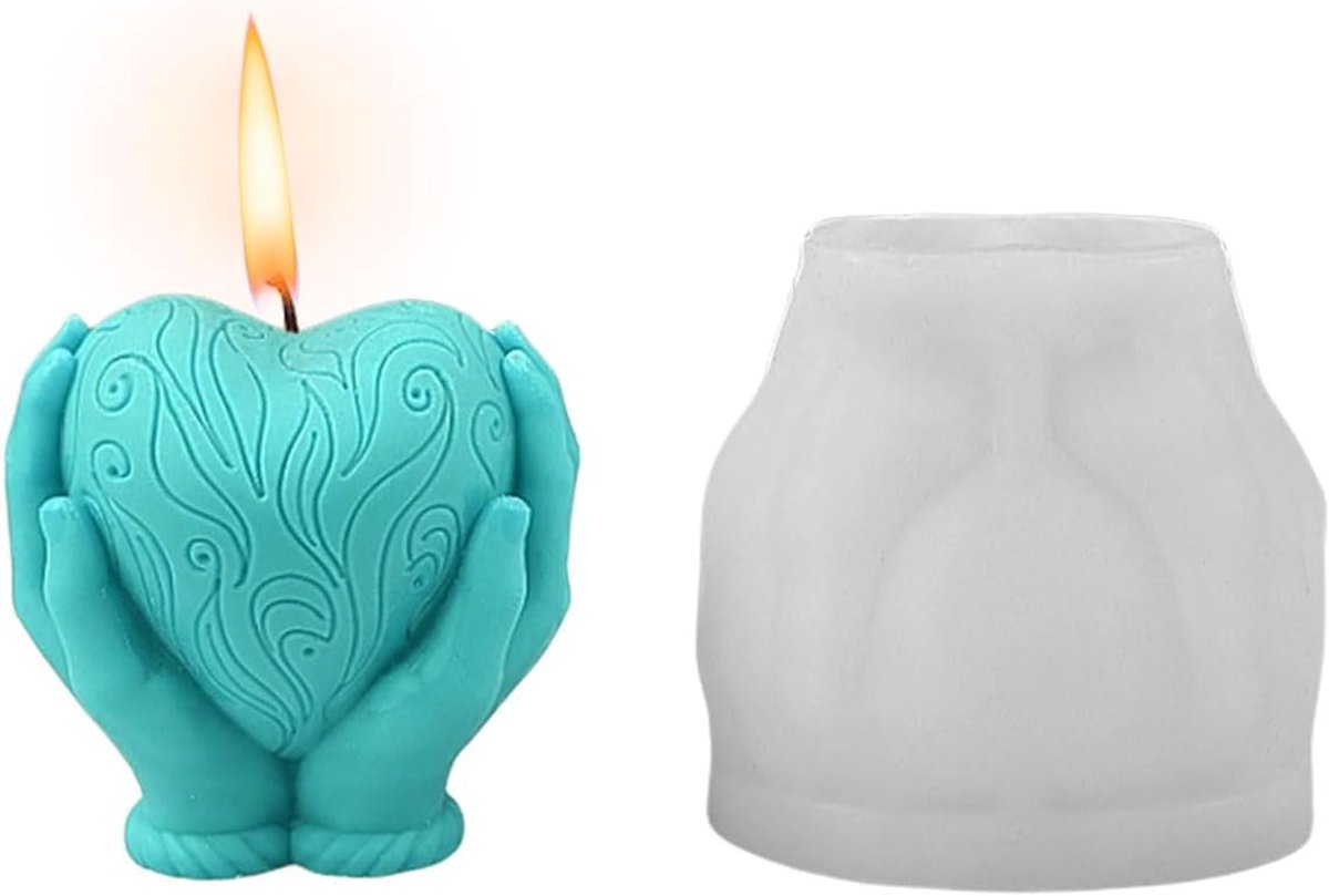 Kaarsvorm, 3D-hartvorm, gietvormen, doe-het-zelf kaarsgietvormen voor sojawas, bijenwas, aromatherapie, chocolade