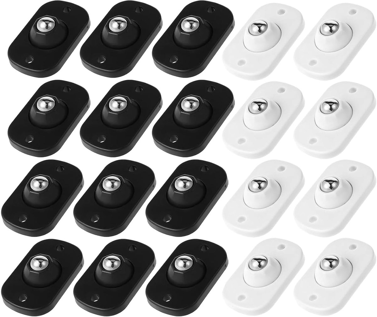 20 stuks zelfklevende mini-zwenkwielen, 360° zwenkwielen met roestvrijstalen kern voor keukenapparaten, koffiezetapparaten en meubels, zachte glijwielen voor opbergdozen