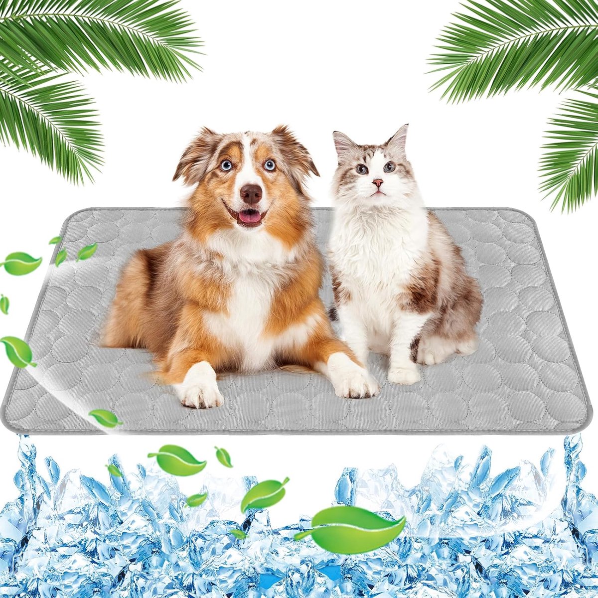 Koelmat voor honden, zelfkoelend, 70 x 100 cm, groot, kattenkoeldeken, koeldeken, koelmat voor konijnen, koelmat, kat, hondenbed, verkoelende bankdeken, ijszijde, hondendeken