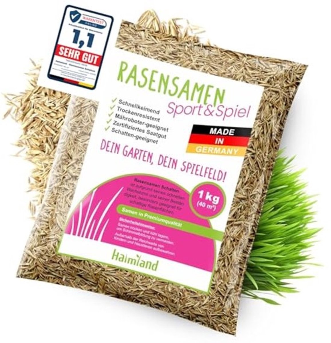 Snelkiemend Graszaad voor Sport- en Speelgazon, 1 kg voor 40 m²